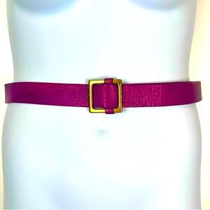 GAP Belt Women’s Size Large Red Leather Vintage Square Brass-Tone Buckle